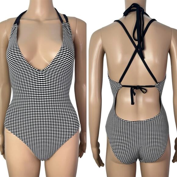 SOLID & STRIPED Other - Solid & Striped Gingham Print Strappy One Piece Retro Style Swimsuit